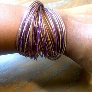 Francesca's Collections Purple & Gold Bangles